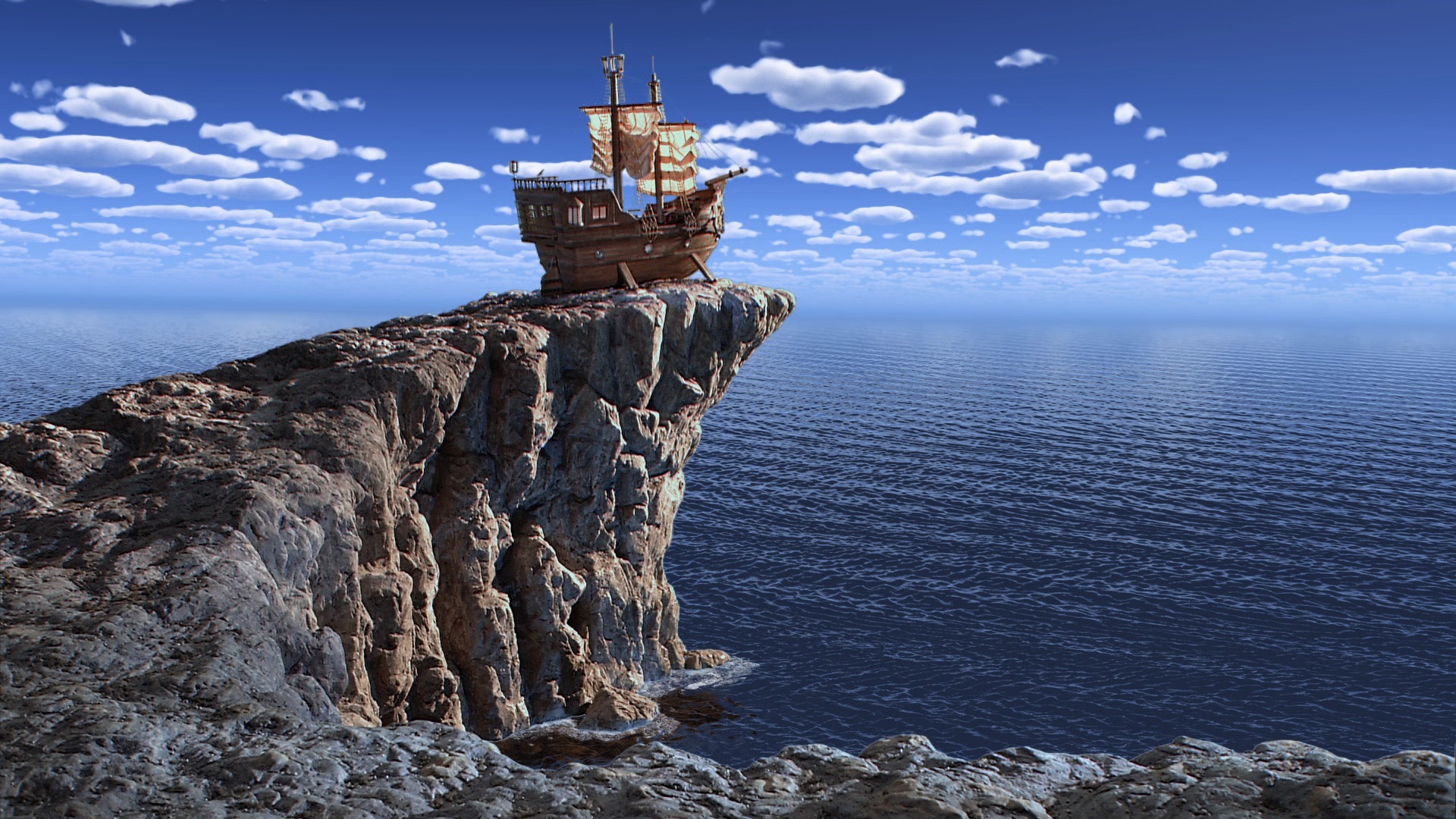 Carsten Sommer Objekte Schiff auf Klippe